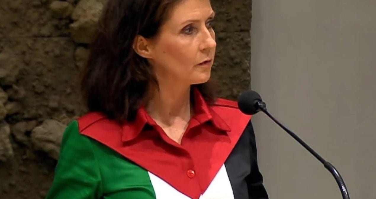 hollandali milletvekilinden alkislanacak durus filistin bayragiyla girdi karpuzlu gomlekle dondu ukrndIvC